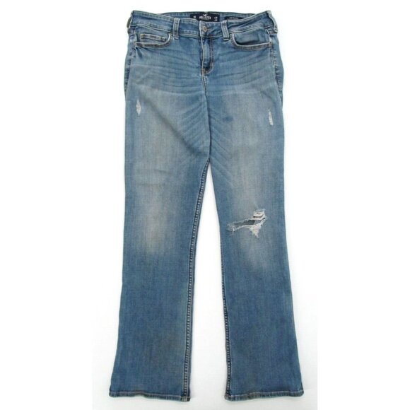 Hollister Jeans Womens 29x31* Classic Denim Distressed Stretch Low Rise Boot Cut - Picture 1 of 10